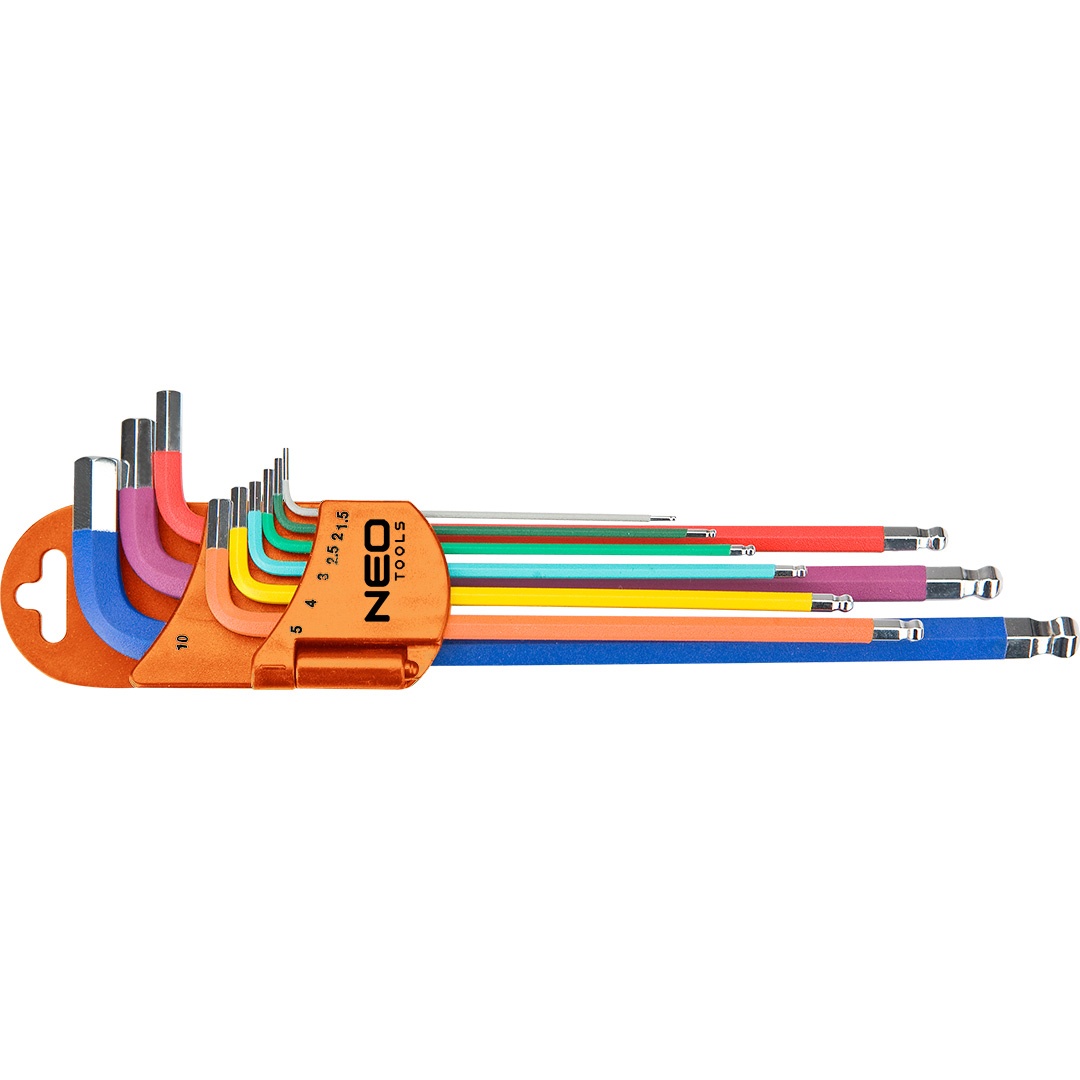 IMBUSZKULCSKÉSZLET 9db HOSSZÚ 1.5-10mm, színes